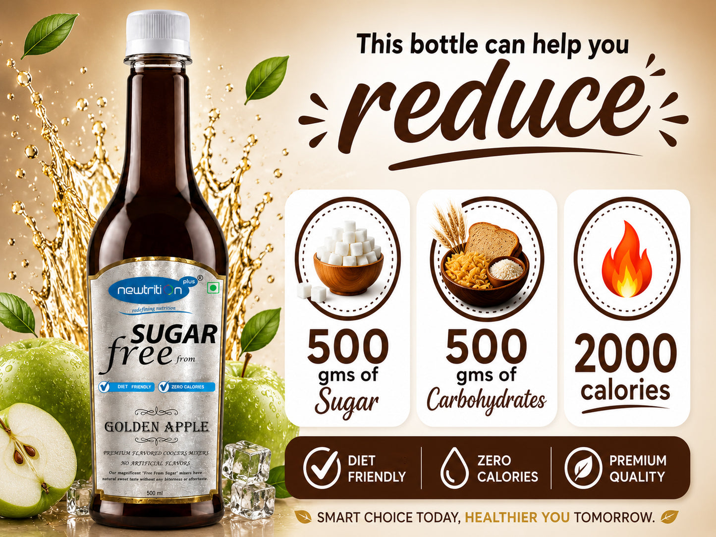 Golden Apple Sugar-Free Mocktail & Cocktail Syrup