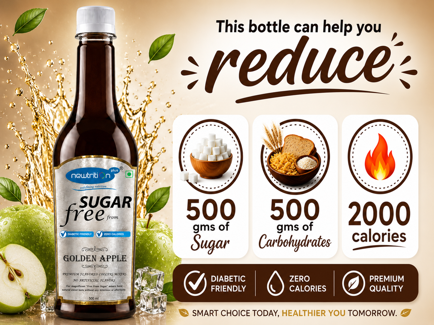 Golden Apple Sugar-Free Mocktail & Cocktail Syrup