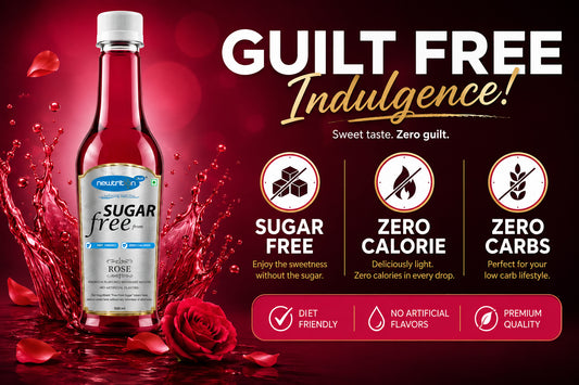 Rose Sugar-Free Syrup for Milkshakes & Falooda (Zero Sugar)