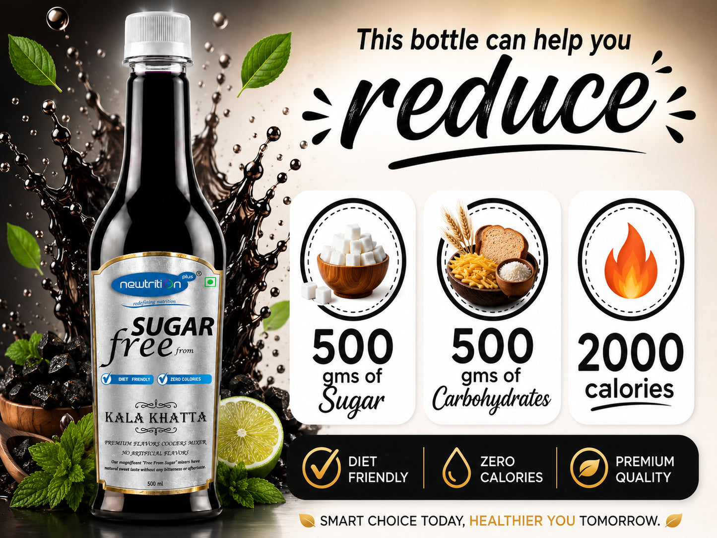 Kala Khatta Sugar-Free Syrup for Coolers & Popsicles
