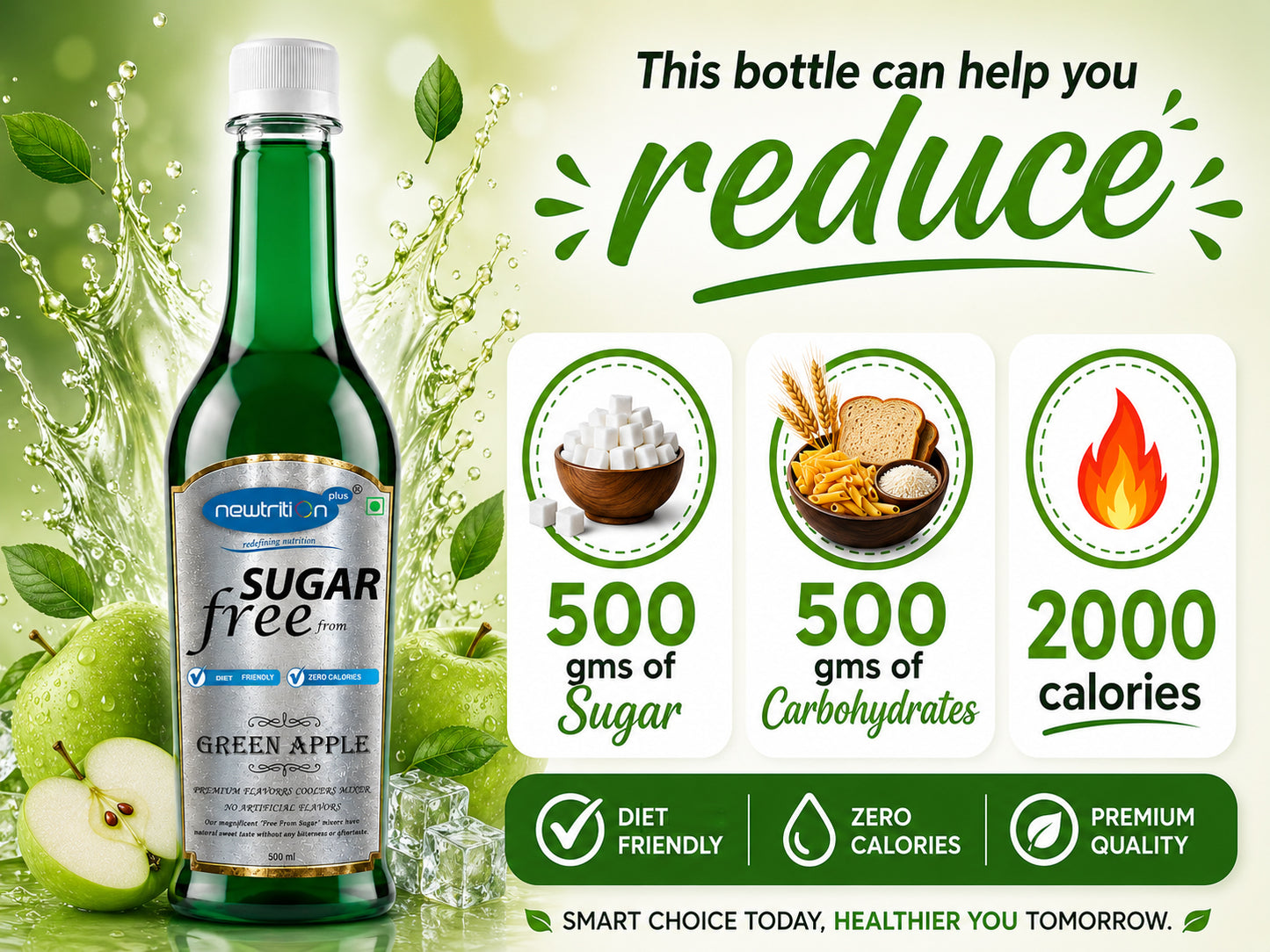 Green Apple Sugar-Free Mocktail & Cocktail Syrup