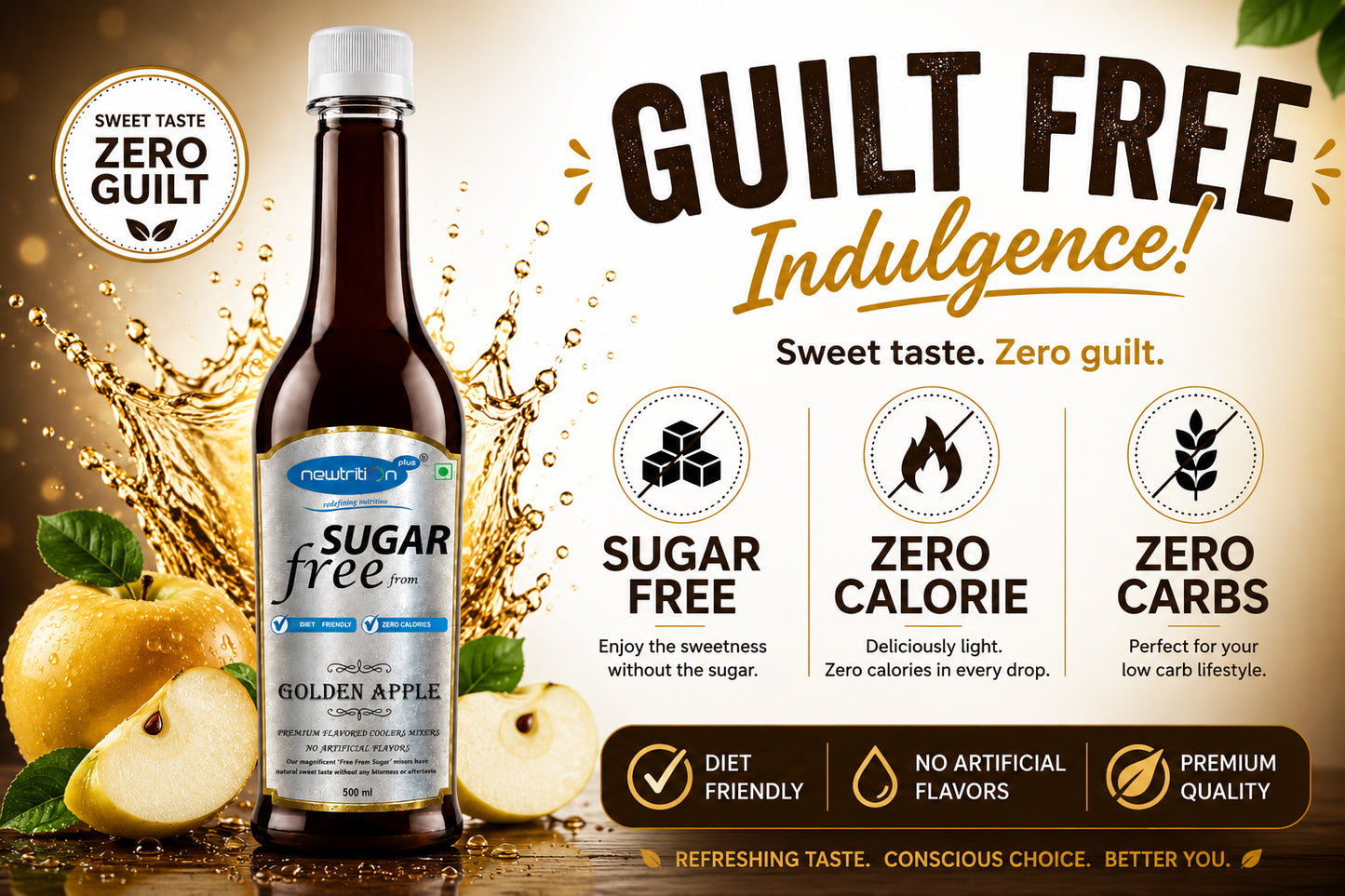 Golden Apple Sugar-Free Mocktail & Cocktail Syrup