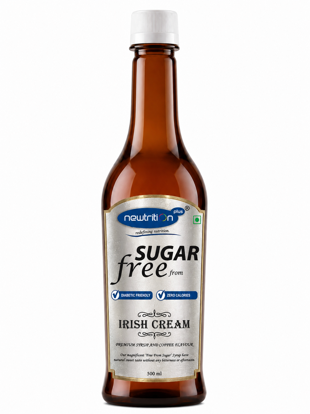 Bottle of Newtrition Sugar Free Irish Cream on a white background