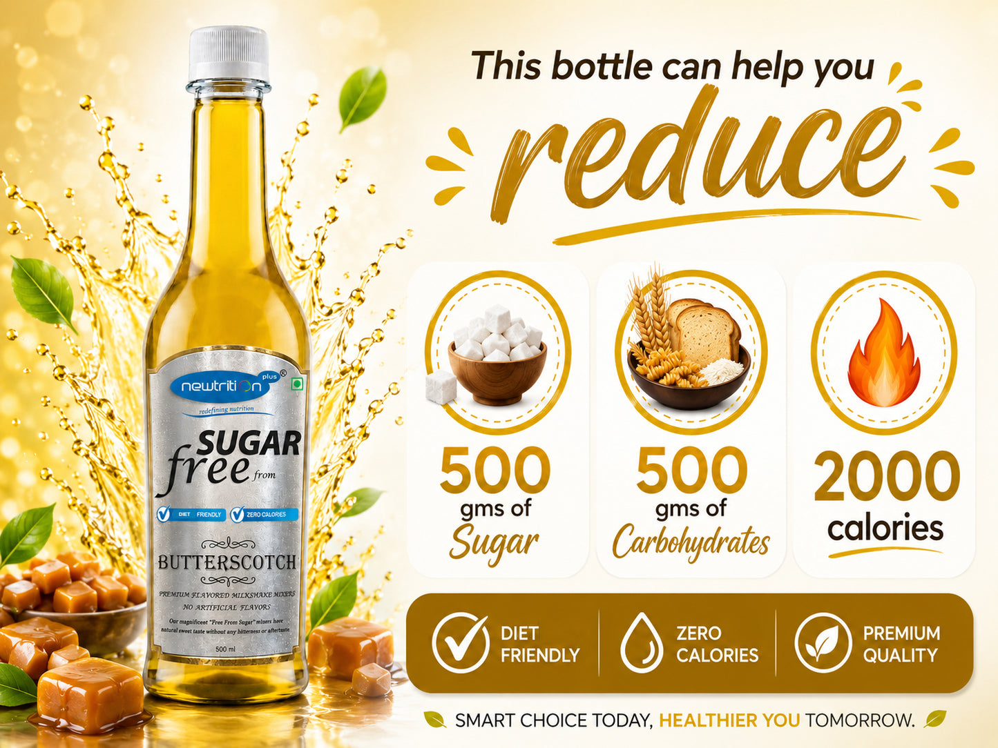 Butterscotch Sugar-Free Syrup for Milkshakes & Protein Shakes