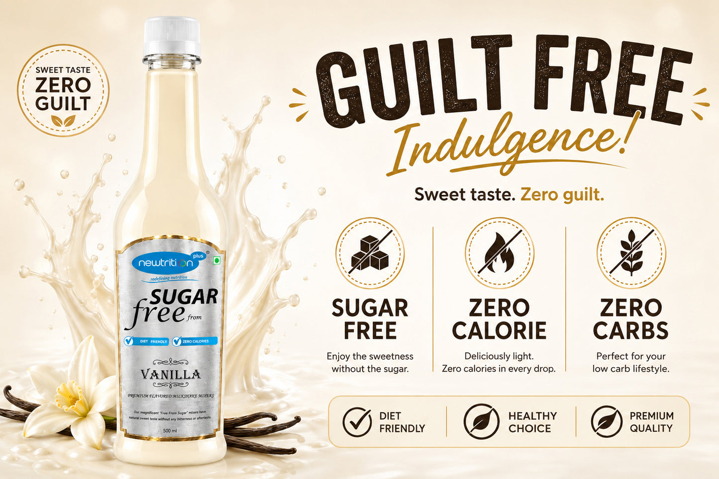 Vanilla Sugar-Free Syrup for Drinks & Desserts