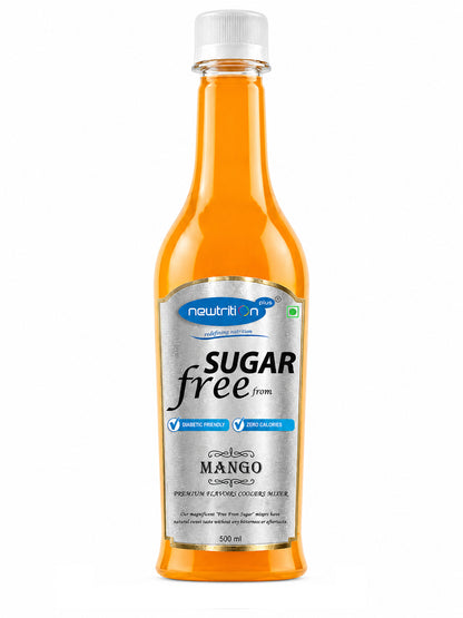Sugar-free mango drink bottle with 'nutrition' branding on a white background