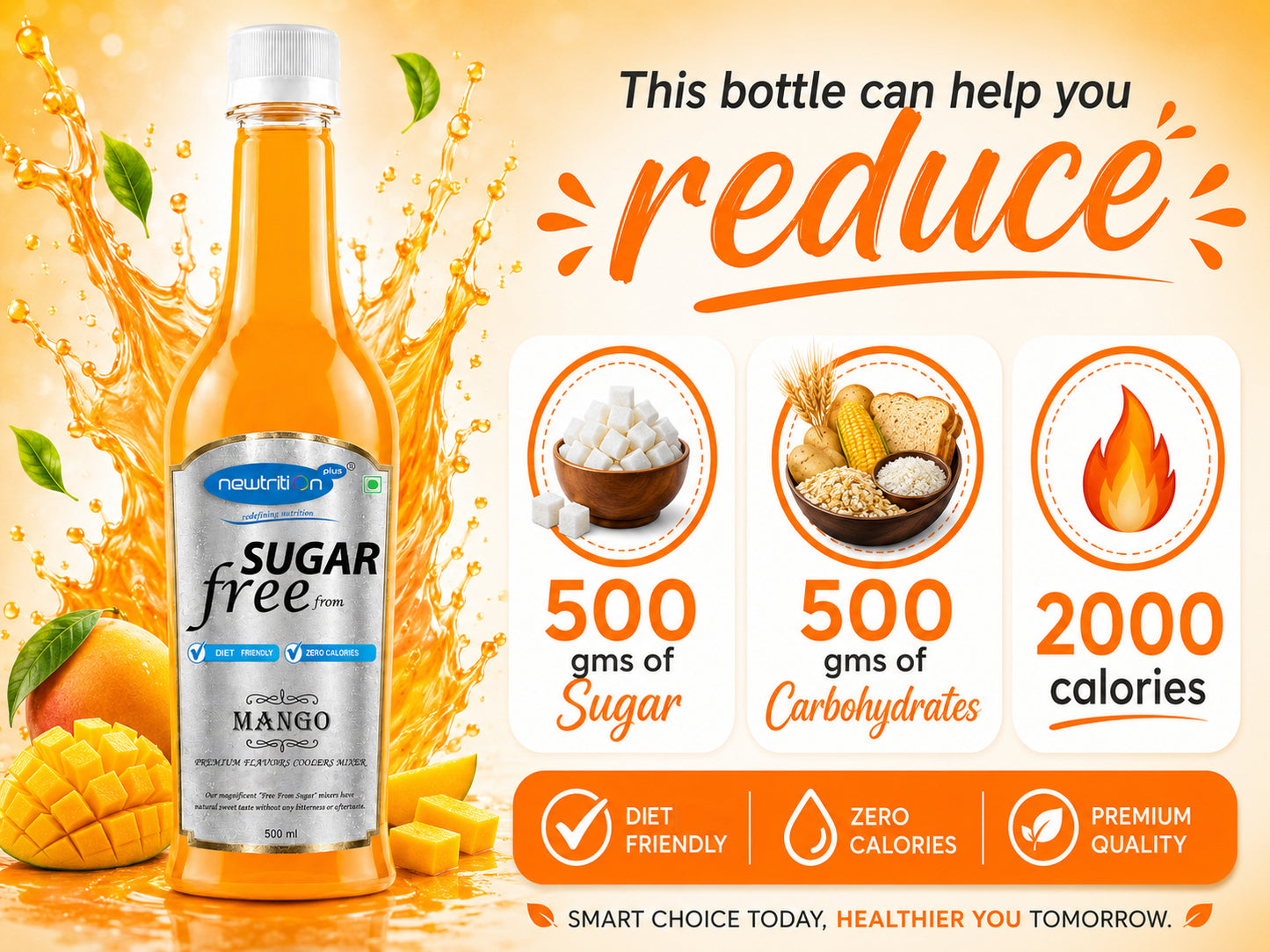 Mango Maaza Sugar-Free Syrup (Zero Calorie Drink Mixer)