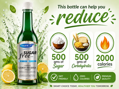 Lemon Phudina Sugar-Free Mocktail Syrup Mixer (Zero Calorie)